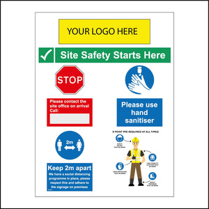 MU295 Site Safety PPE Man Logo Company Name Virus