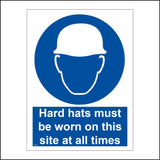 MA221 Hard Hats Must Be Worn On This Site At All Times Sign with Head Hard Hat