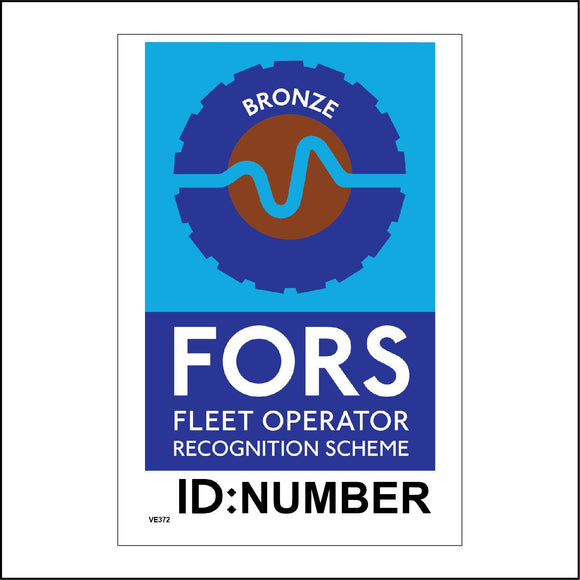 VE372 Fors Fleet Bronze ID Number Safety Efficient Operators