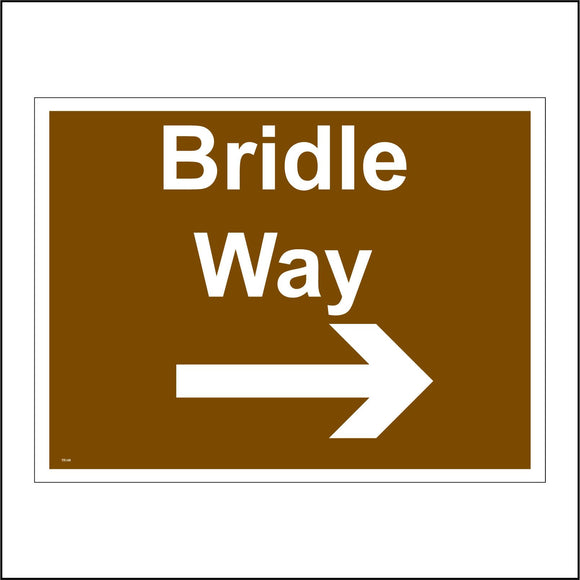 TR149 Bridle Way Right Sign with Arrow