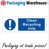 MA719 Clean Recycling Only Sign with Circle Exclamation Mark