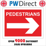TR354 Pedestrians Right Arrow Sign with Right Arrow