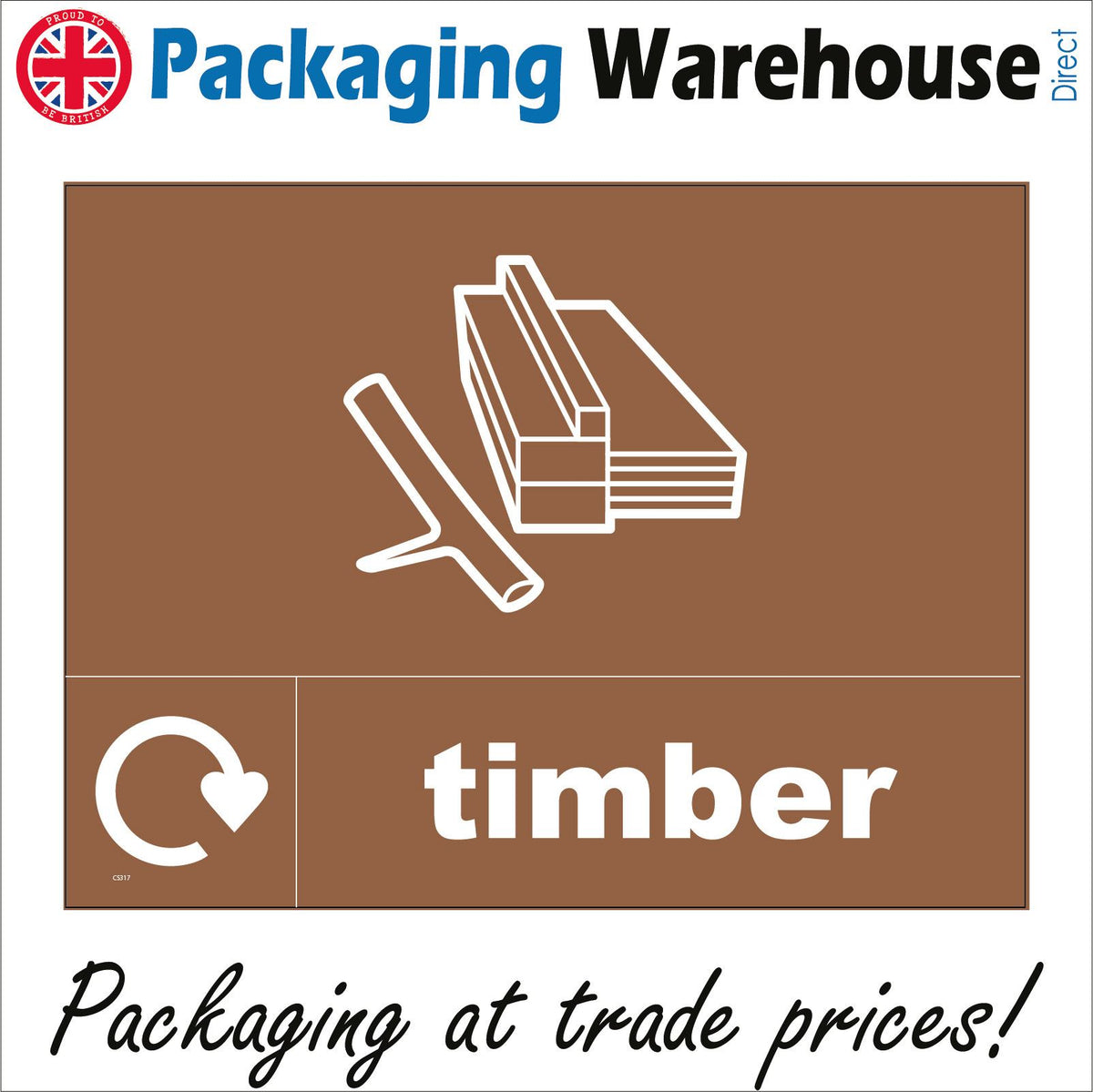 Timber Recycling Skip Bin Sign with Wood Recycling Logo – PWDirect