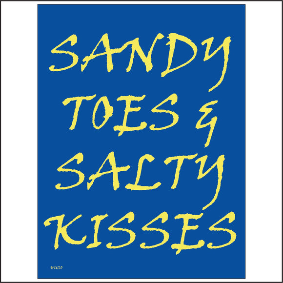 HU160 Sandy Toes & Salty Kisses Sign