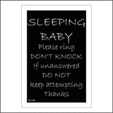 SE140 Sleeping Baby Do Not Knock Please Ring Bell