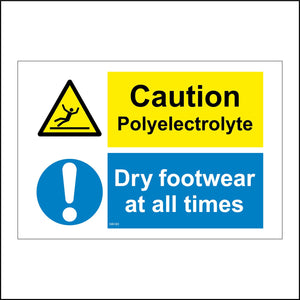 HA183 Caution Polyelectrolyte Dry Footwear At All Times