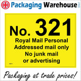 CM212 No 321 Royal Mail Personal Addressed Mail Only Personalise Choose Sign
