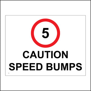 CS225 Caution Speed Bumps Sign with Circle Number