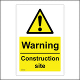 WS543 Warning Construction Site Sign with Triangle Exclamation Mark