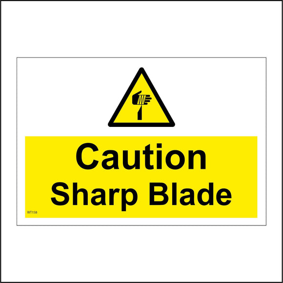 WT158 Caution Sharp Blade Risk Of Injury Knife Cut