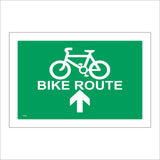 TR092 Bike Route Arrow Up Straight Ahead Sign with Bike Arrow