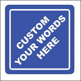 CM344 Custom Words Here Car Badge Drive Taxi Distance Blue