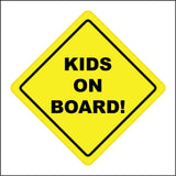 HU363 Kids On Board Yellow Car Distance Safety Diamond School