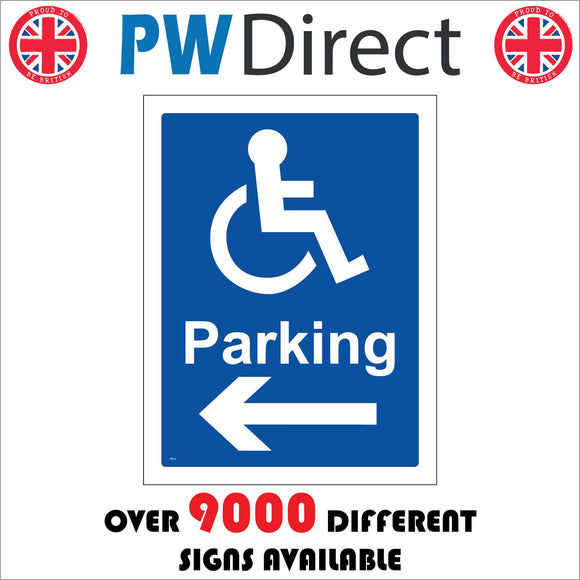 VE121 Disabled Parking Arrow Left Sign with Disabled Logo Arrow