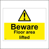 WS575 Beware Floor Area Lifted Sign with Triangle Exclamation Mark