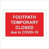 TR363 Footpath Temporary Closed Sign