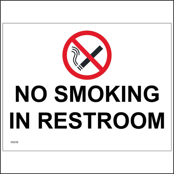 NS038 No Smoking In Restroom Sign with Cigarette