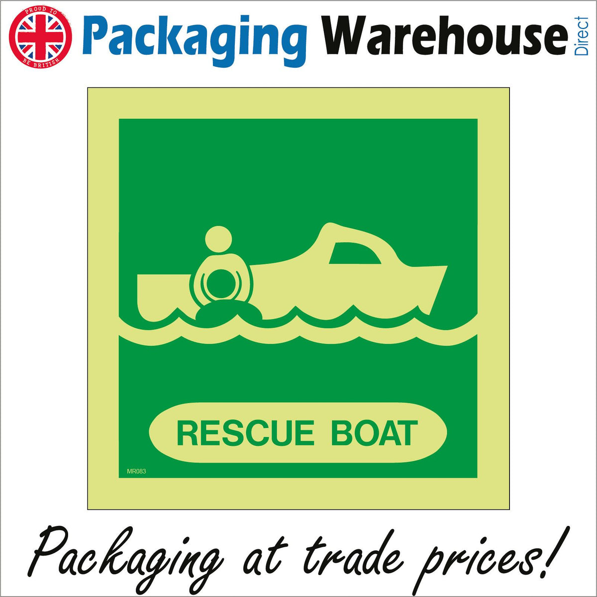 Rescue Boat Sign with Boat Person – PWDirect