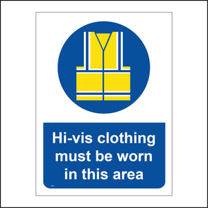 MA512 Hi-Vis Clothing Must Be Worn In This Area Sign with Circle Hi Vis Jacket