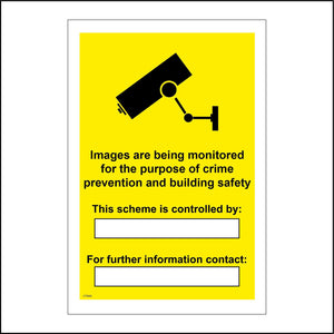 CT043 Images Are Being Monitored For The Purpose Of Crime Prevention Sign with Camera
