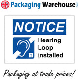 GE102 Hearing Loop Installed Sign with Ear
