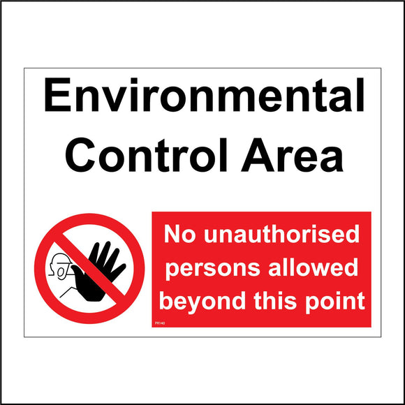 PR140 Environmental Control Area Sign with Circle Person Hand