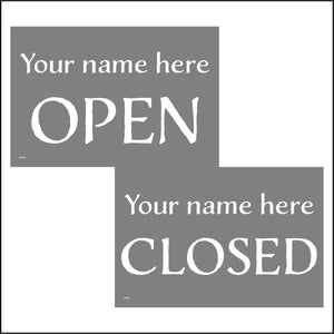 DS043 Open Closed Your Name Personalise Choice Double Sided