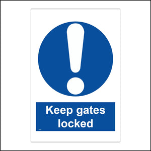 MA390 Keep Gates Locked Sign with Circle Exclamation Mark