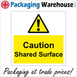 WT186 Caution Shared Surface Pedestrian Cyclists Public