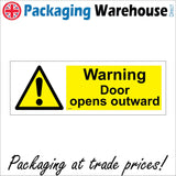 WS794 Warning Doors Open Outward Sign with Triangle Exclamation Mark