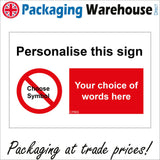 CPR05 Customise A Sign Own Text Symbol Preferred Wording Print Colour Wording