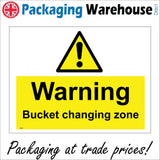 WS607 Warning Bucket Changing Zone Sign with Triangle Exclamation Mark