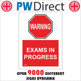 SC013 Warning Exams In Progress