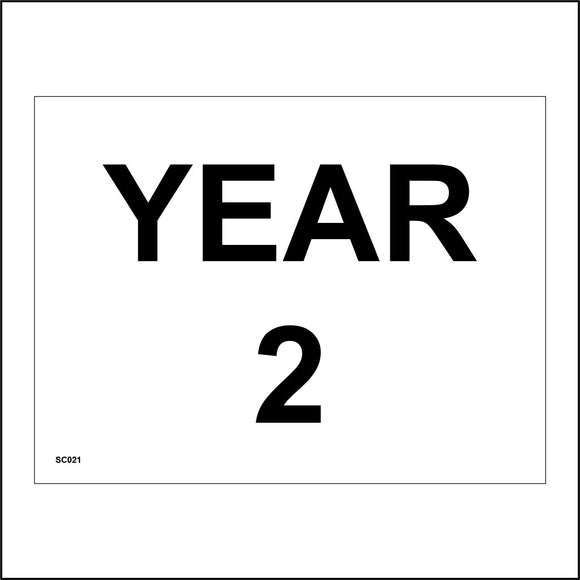SC021 Year 2 Two White Black Wall Door Plaque Area