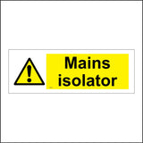 WT005 Mains Isolator Sign with Exclamation Mark