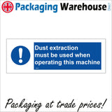 MA425 Dust Extraction Must Be Used When Operating This Machine Sign with Circle Exclamation Mark