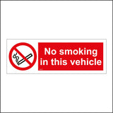 NS071 No Smoking In This Vehicle Sign with Circle Cigarette