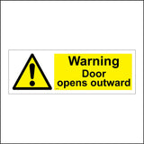 WS794 Warning Doors Open Outward Sign with Triangle Exclamation Mark