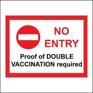 PR418 No Entry Proof Of Double Vaccination Inject Immunize Certificate Paper