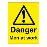 WS423 Danger Men At Work Sign with Triangle Exclamation Mark