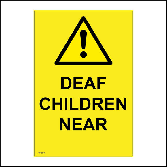 WT236 Deaf Children Near Slow Drivers Kids Playing Sound Quiet