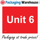 TR421 Unit 6 Construction Factory Warehouse Workshop Place Sign with Number 6