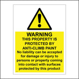WS645 Warning Anti-Climb Paint Sign with Triangle Exclamation Mark