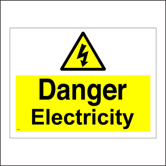 WS963 Danger Electricity Sign with Triangle Lightning Bolt