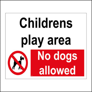 GE259 Childrens Play Area No Dogs Allowed Sign with Circle Dog