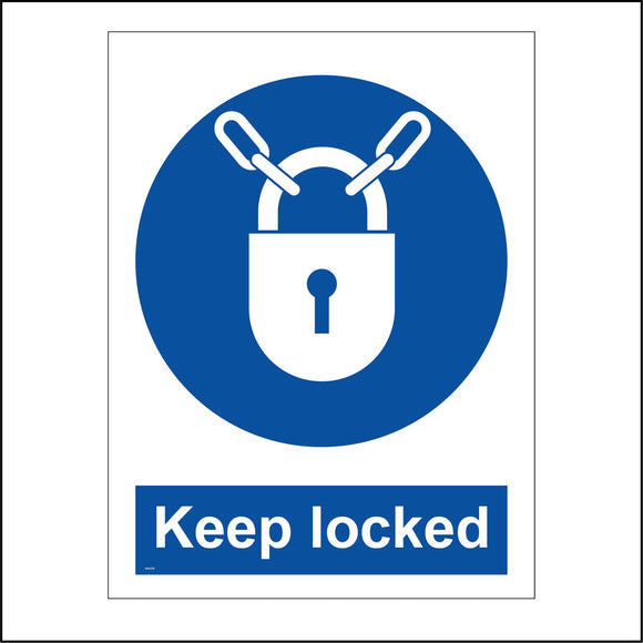 MA339 Keep Locked Sign with Padlock Chain