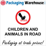 CS230 Children And Animals In Road Sign with Circle Hand Speed