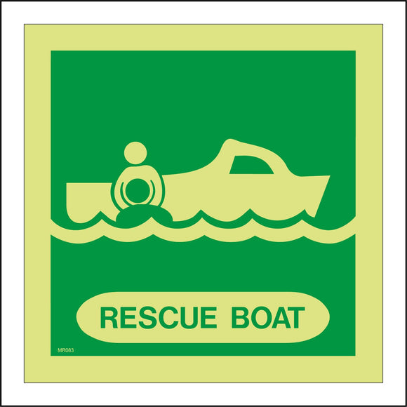 MR083 Rescue Boat Sign with Boat Person
