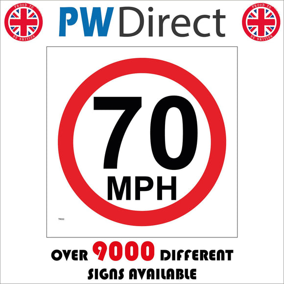 TR033 70 Mph Sign with Circle