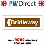 VE379 Bridleway Left Arrow Brown Direction Path Trail